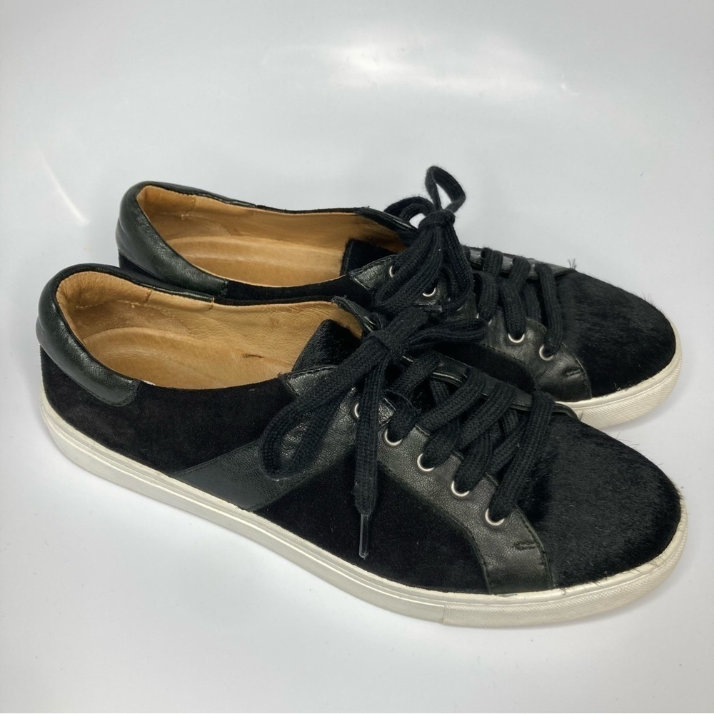 H. S. Trask calf hair sneakers size 9 black